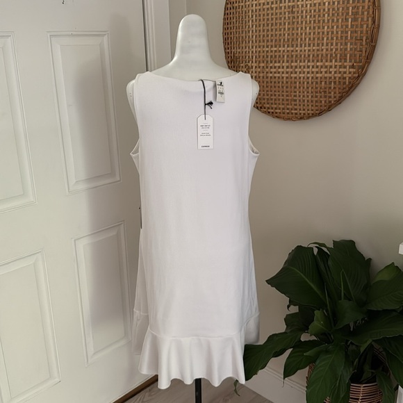 Express White V-Wire Bodycon Mini Ruffle Dress XL NWT Cocktail Party Elegant - Picture 8 of 12